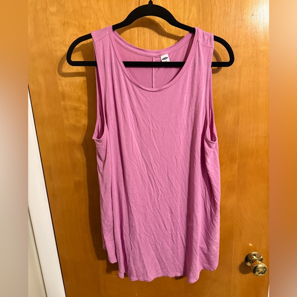 old navy luxe pink flowy tunic tank XL
